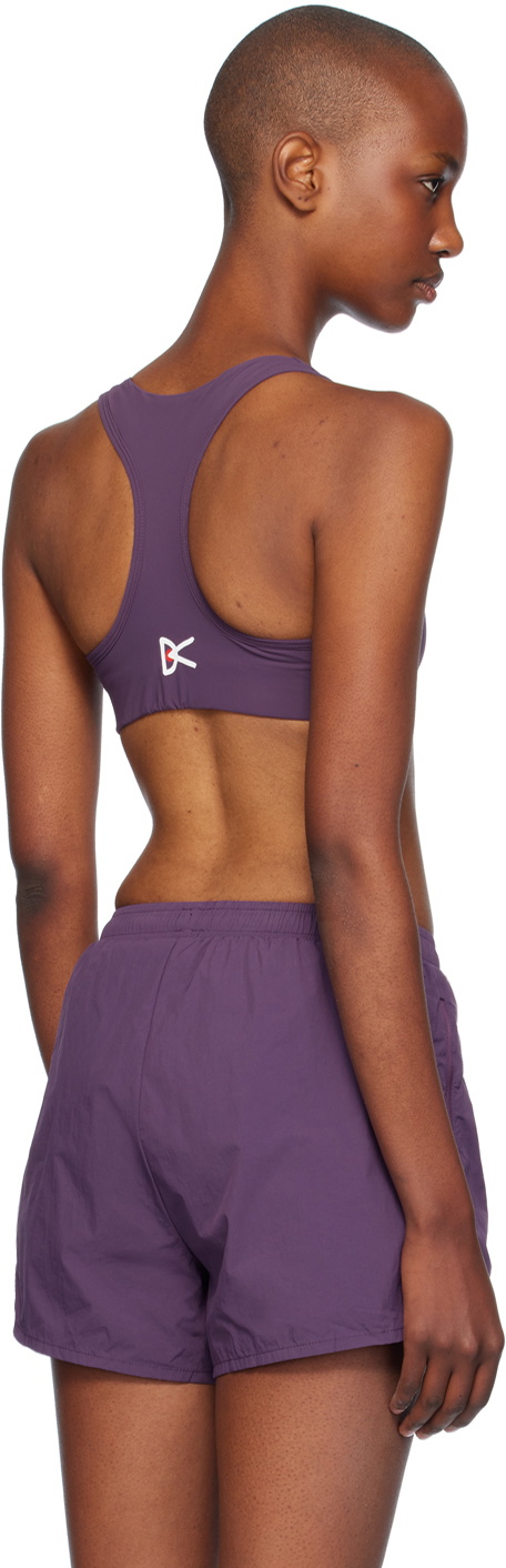 District Vision Purple Twin Layer Medium Support Sport Bra
