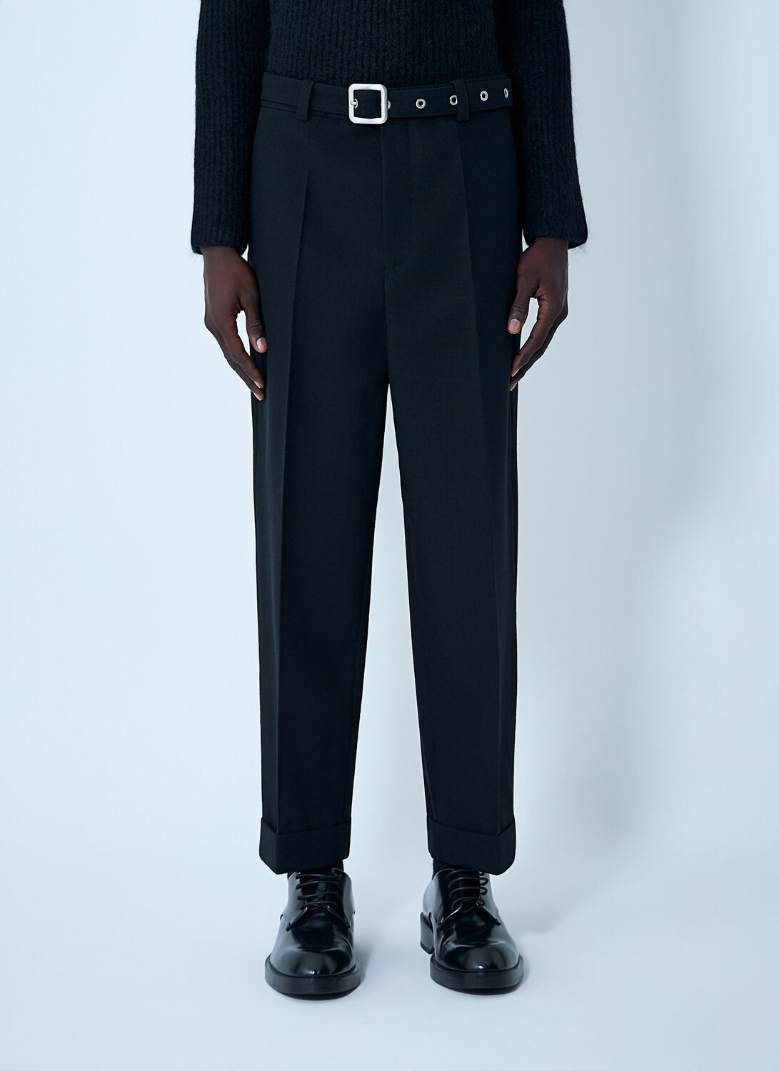 Jil Sander Belted Tailored Wool Pants