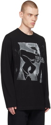 Yohji Yamamoto Black Printed Long Sleeve T-Shirt