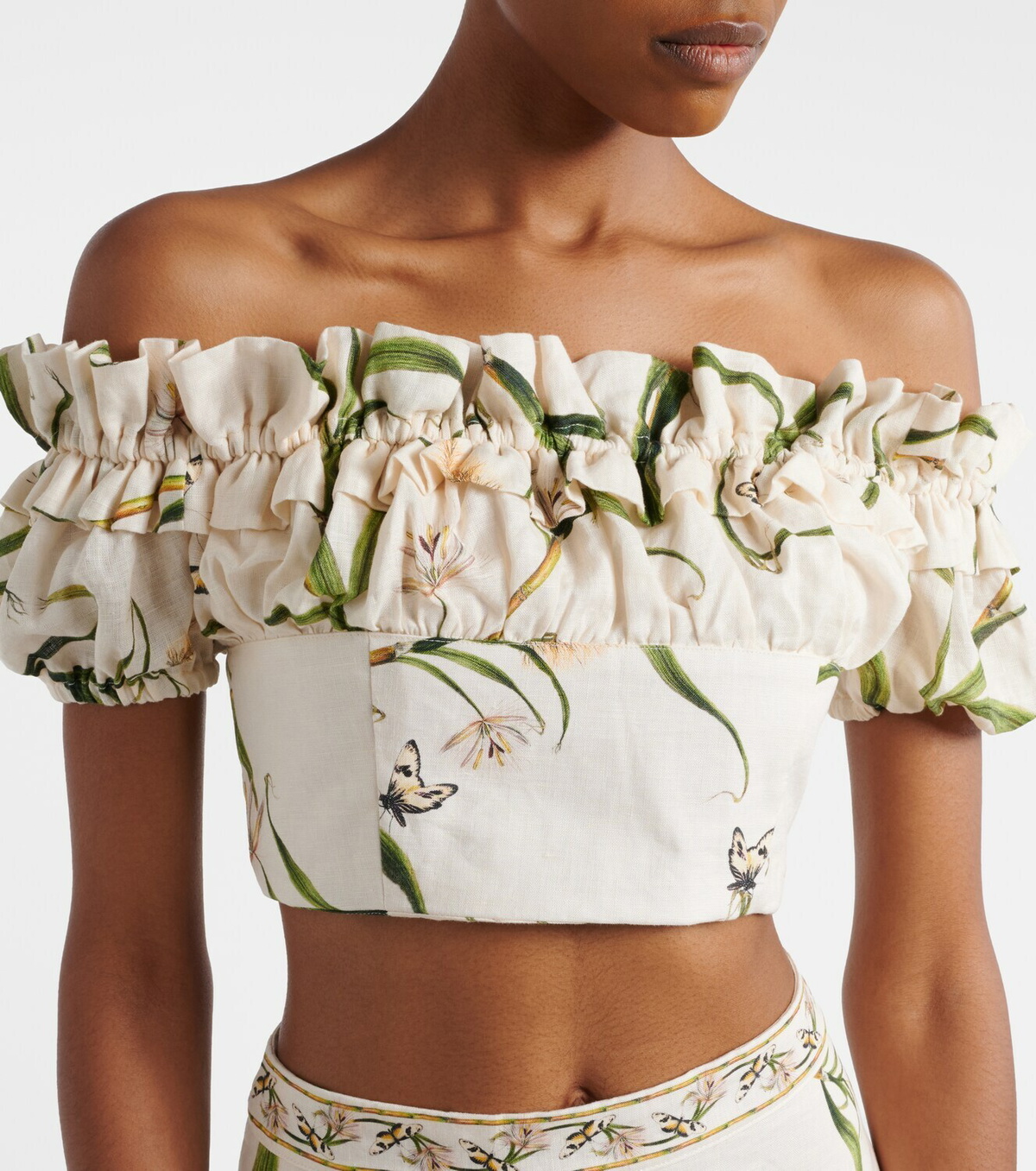 Agua by Agua Bendita Pimienta printed linen top