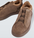 Zegna Triple Stitch shearling-lined suede sneakers