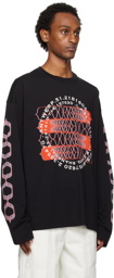 Dries Van Noten Black Printed Long Sleeve T-Shirt