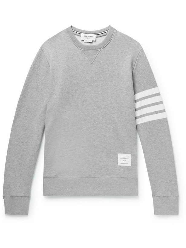 Photo: Thom Browne - Slim-Fit Striped Cotton-Jersey Sweatshirt - Gray