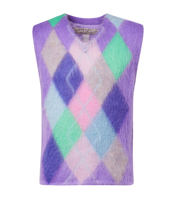 Photo: ERL Checked mohair-blend sweater vest