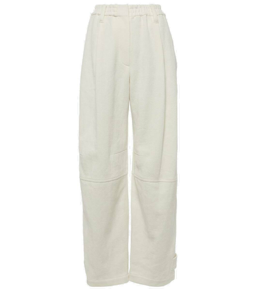 Low-rise linen-blend wide-leg sweatpants in grey - Brunello Cucinelli