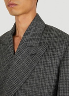 Double Breasted Check Coat in Black