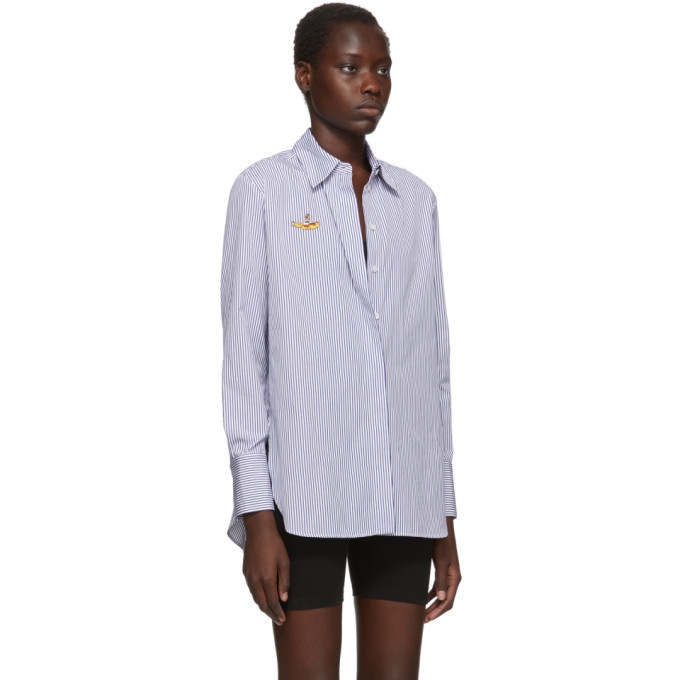Stella McCartney White and Blue The Beatles Edition Striped Yellow
