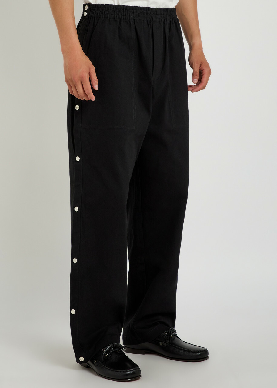 Bode Tear-away Straight-leg Twill Track Pants Black