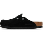 Birkenstock Black Regular Boston Soft Footbed Suede Leather Loafers