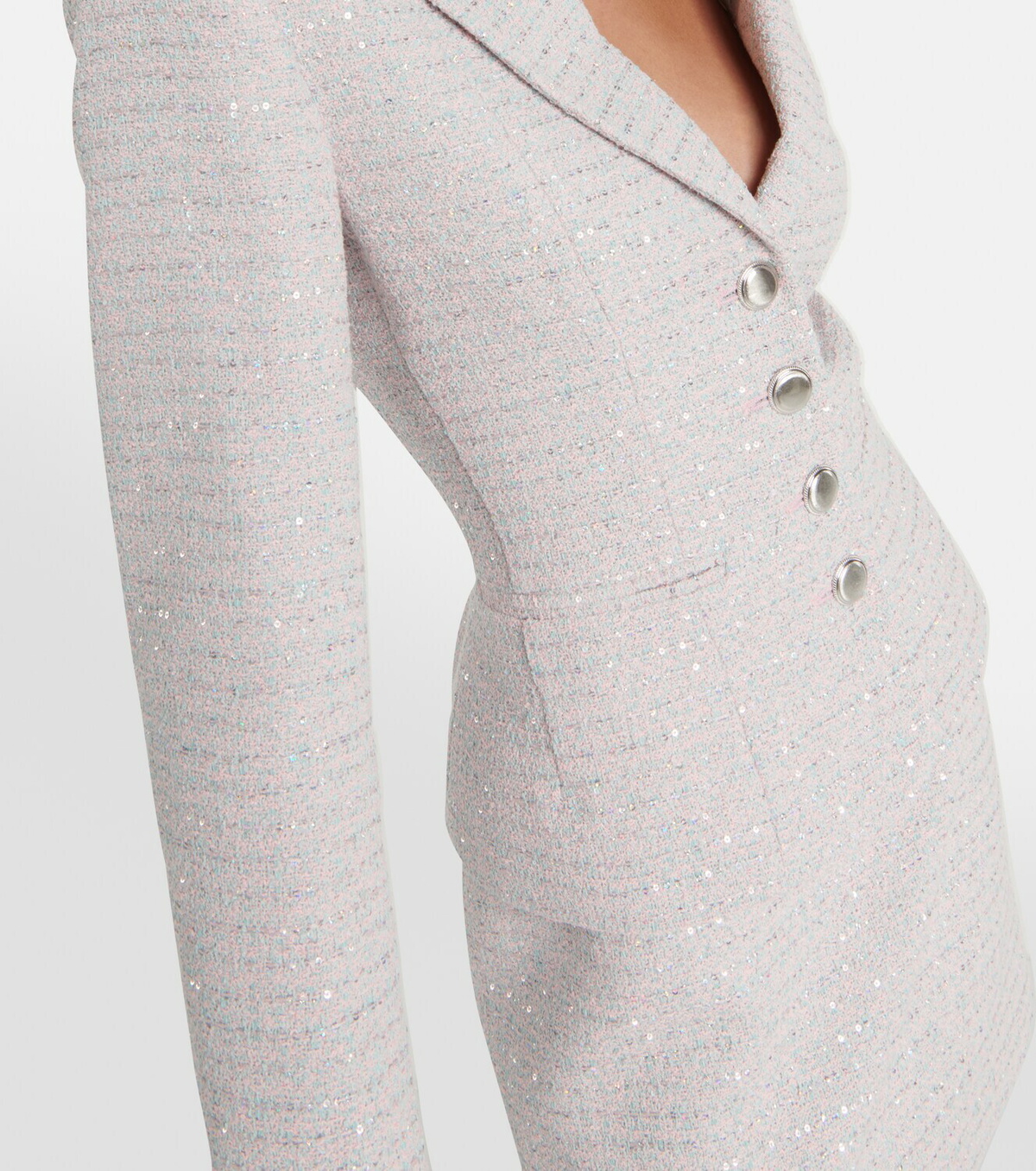 Alessandra Rich Sequined single breasted tweed blazer Alessandra Rich