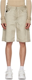 44 Label Group Beige Patch Shorts