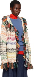 The Elder Statesman Multicolor Run Ragged Cardigan