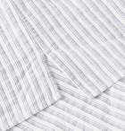 Ermenegildo Zegna - Striped Slub Cotton and Linen-Blend Half-Placket Shirt - White