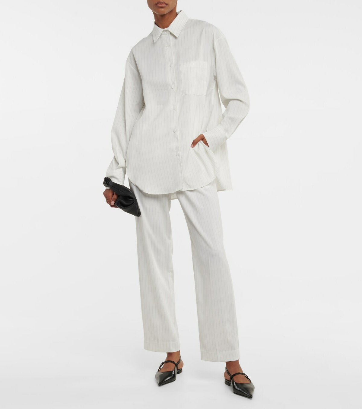 The Frankie Shop - Lui striped crêpe shirt