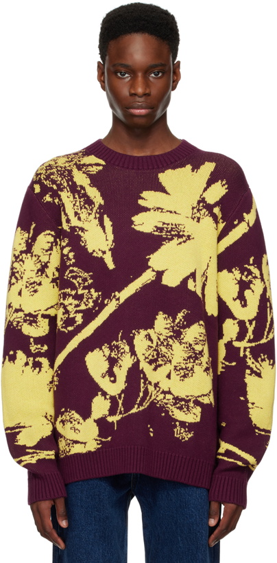 Photo: Saturdays NYC Burgundy & Yellow Greg Solar Sweater