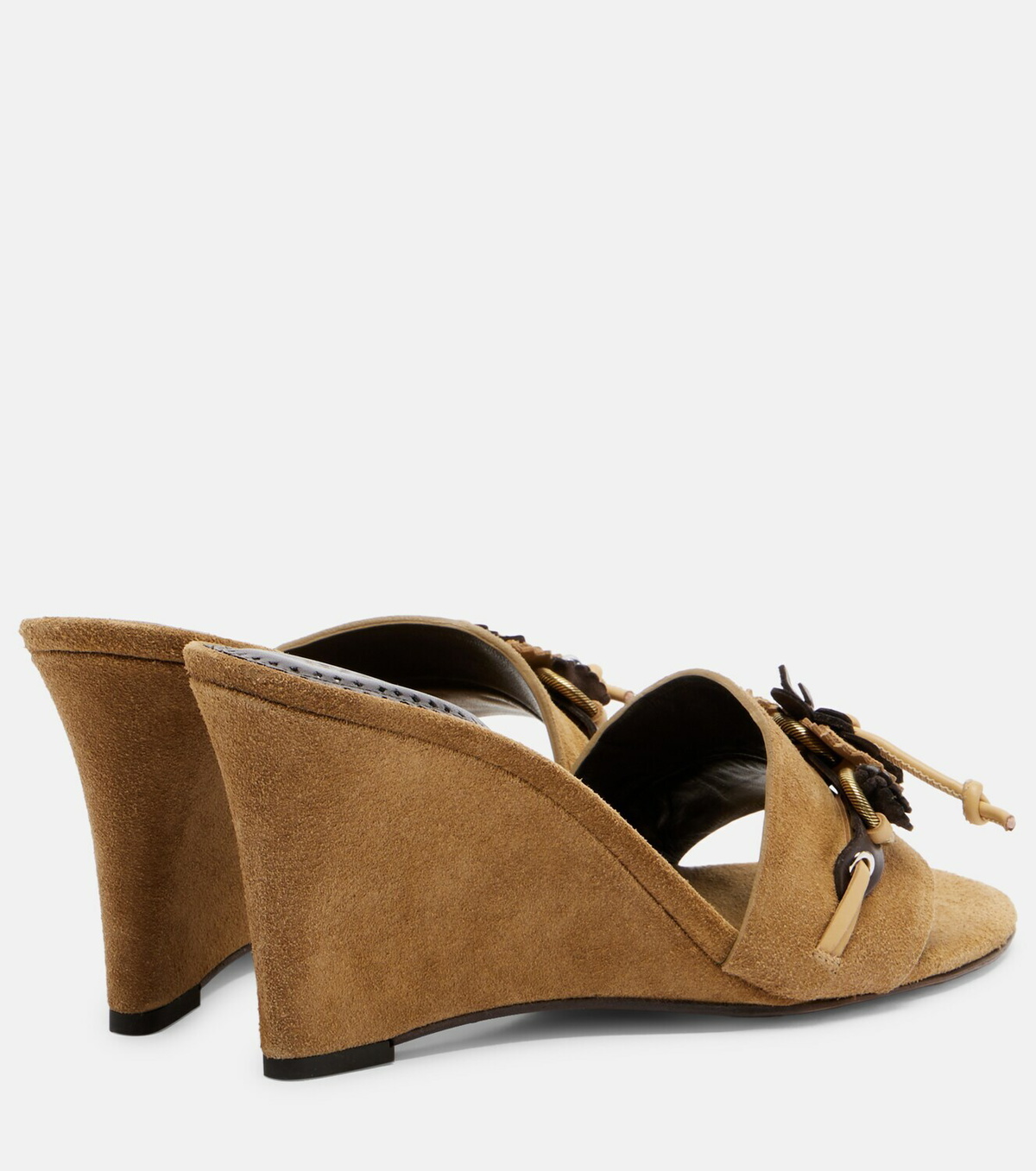 Isabel Marant Anee embellished suede wedge mules