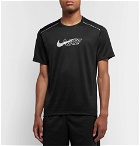 Nike Running - Miler Flash Logo-Print Dri-FIT and Mesh T-Shirt - Black