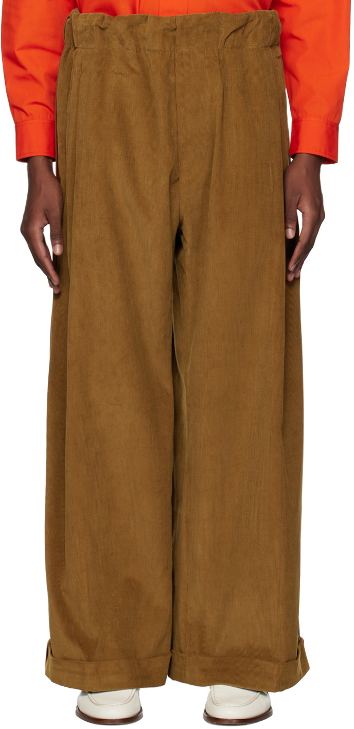 Meryll Rogge Tan Drawstring Trousers