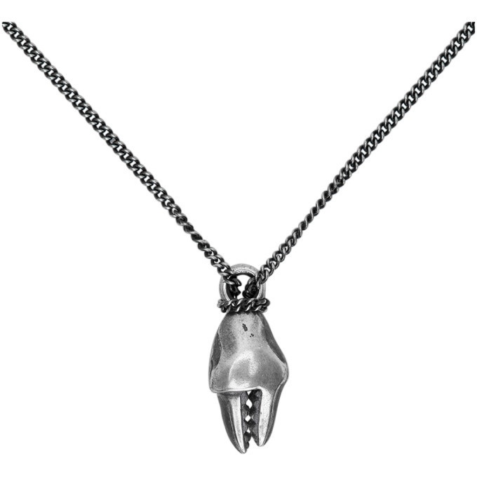 Crab Claw Pincher Necklace - Sterling Silver Pendant on a Du