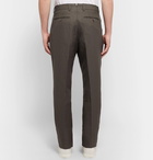 TOM FORD - Pleated Linen Trousers - Men - Green