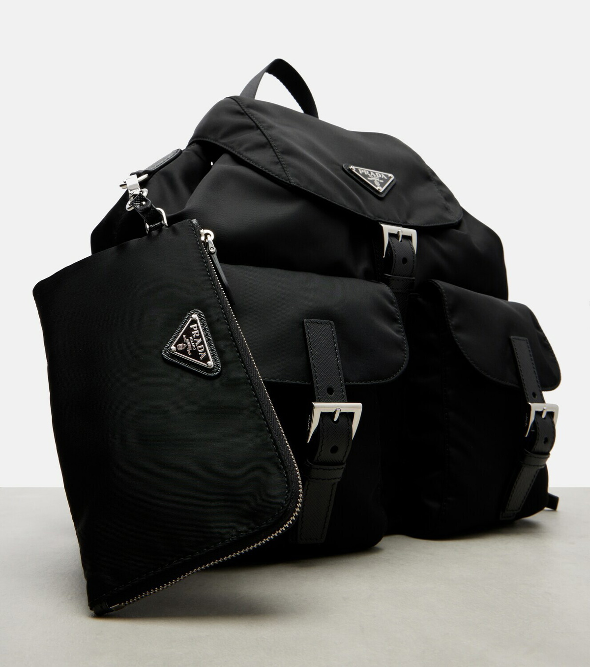 Prada Re-Nylon Medium leather-trimmed backpack