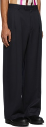 Valentino Navy Wool Wave Pants