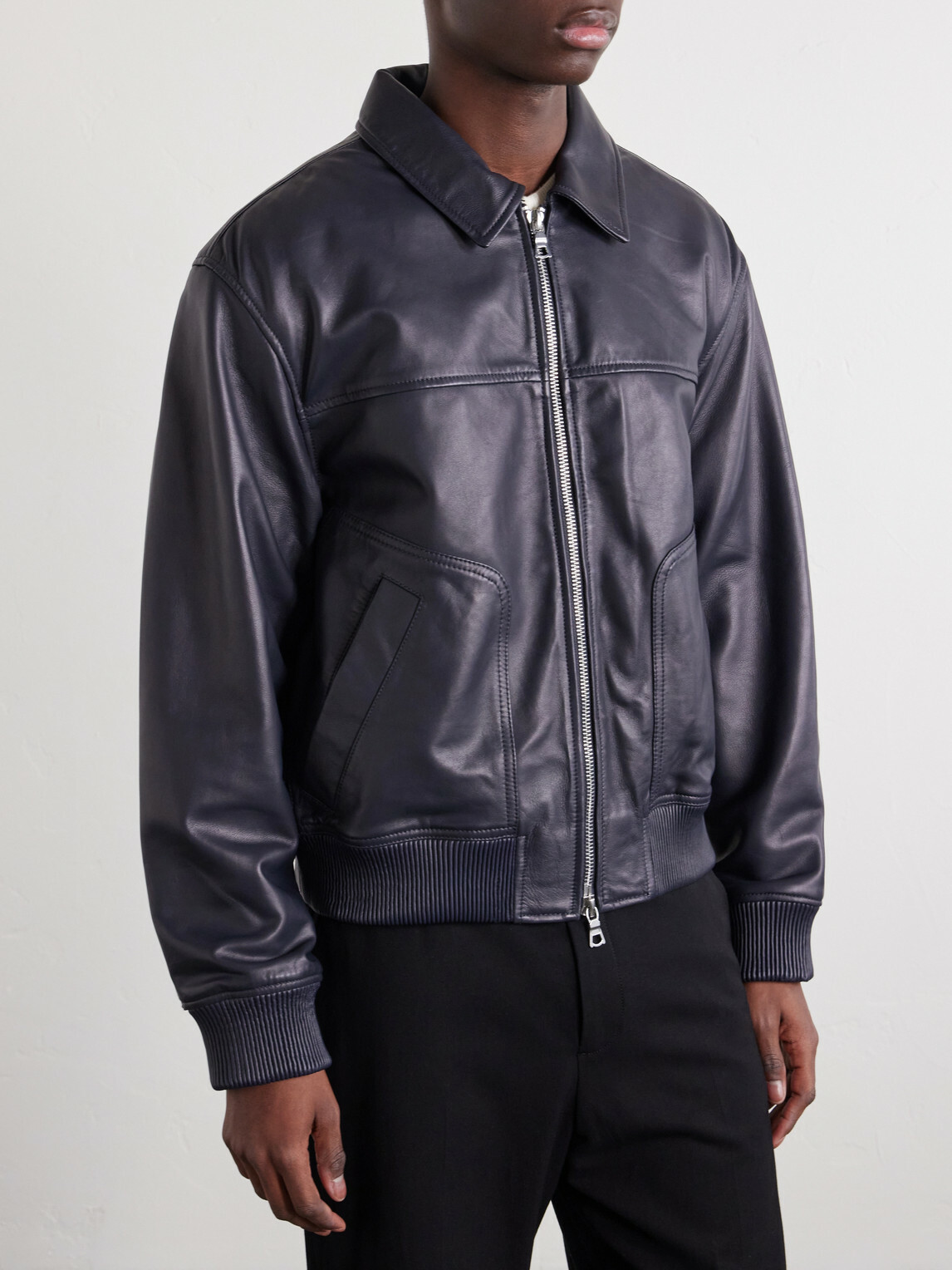 Officine Générale - Cassio Leather Jacket - Blue