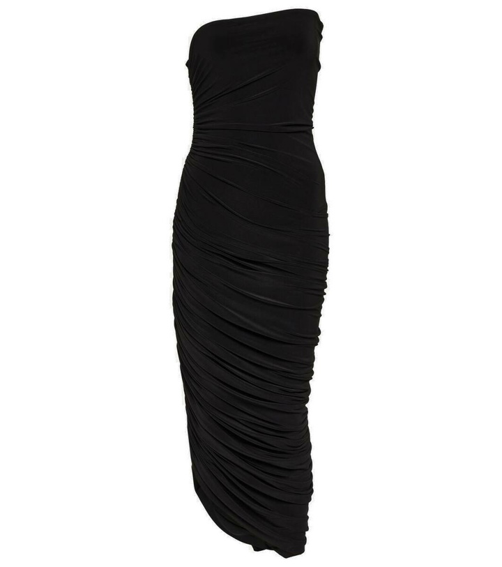 Photo: Norma Kamali Diana strapless jersey midi dress