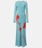 SIR Amelie floral silk crêpe de chine maxi dress