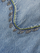 Valentino Garavani - Embellished Embroidered Denim Overshirt - Blue