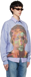 le PÈRE Blue Tyndell Face Sweater