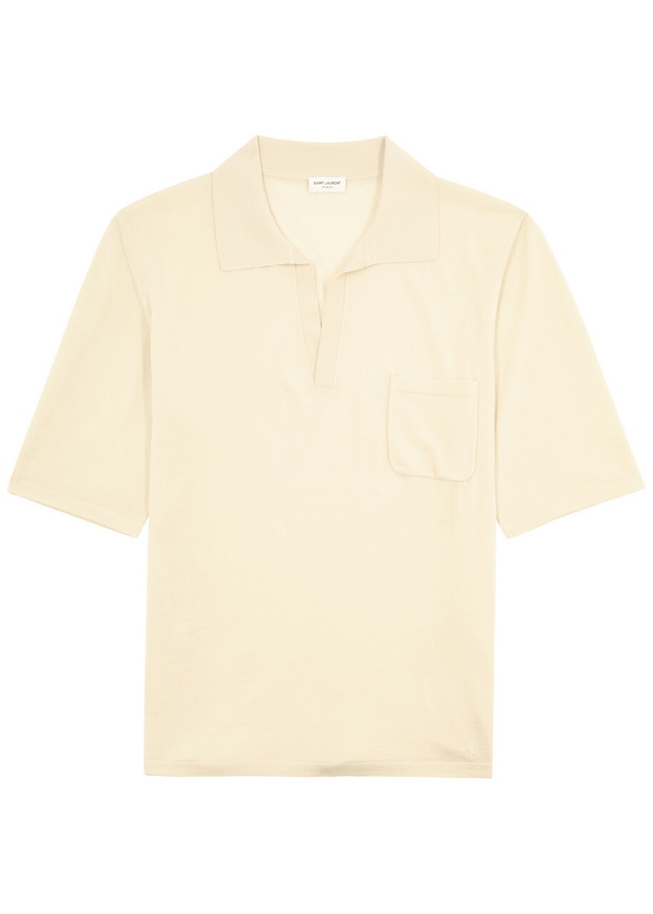 Photo: Saint Laurent Wool Polo Shirt Ecru
