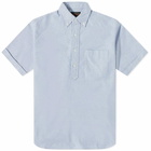 Beams Plus Men's Short Sleeve Popover Shirt in Sax