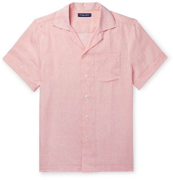 Photo: Frescobol Carioca - Camp-Collar Linen Shirt - Pink