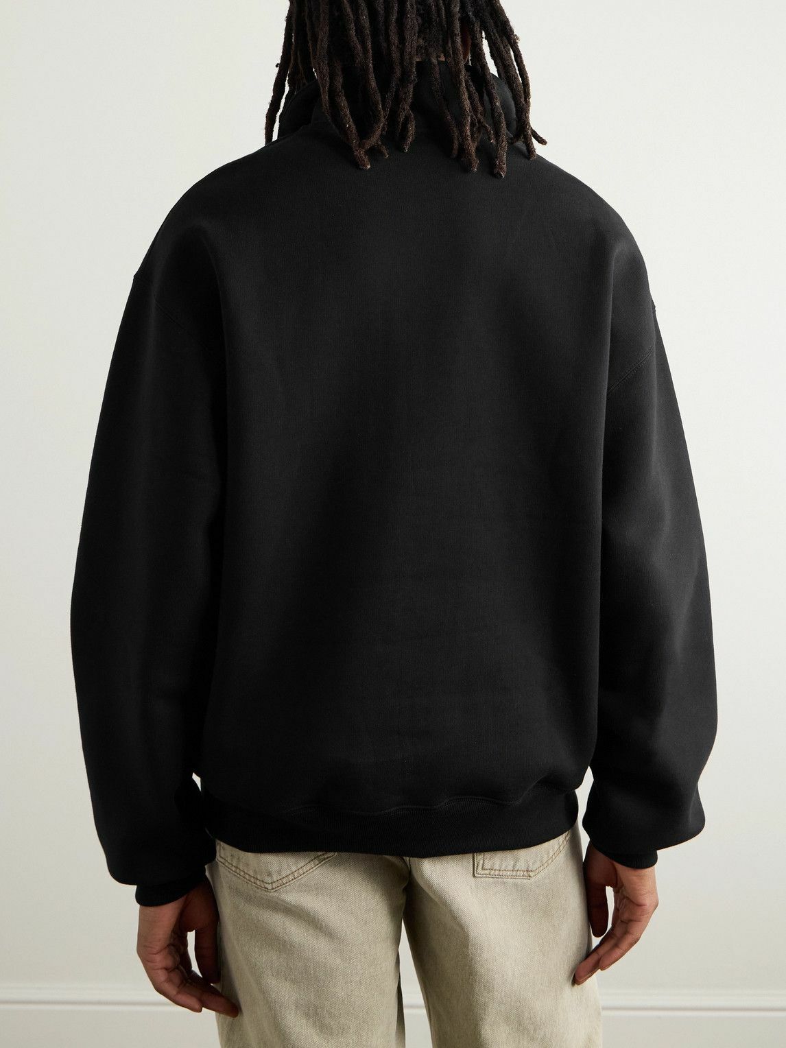 Jacquemus - Logo-Appliquéd Cotton-Jersey Half-Zip Sweatshirt