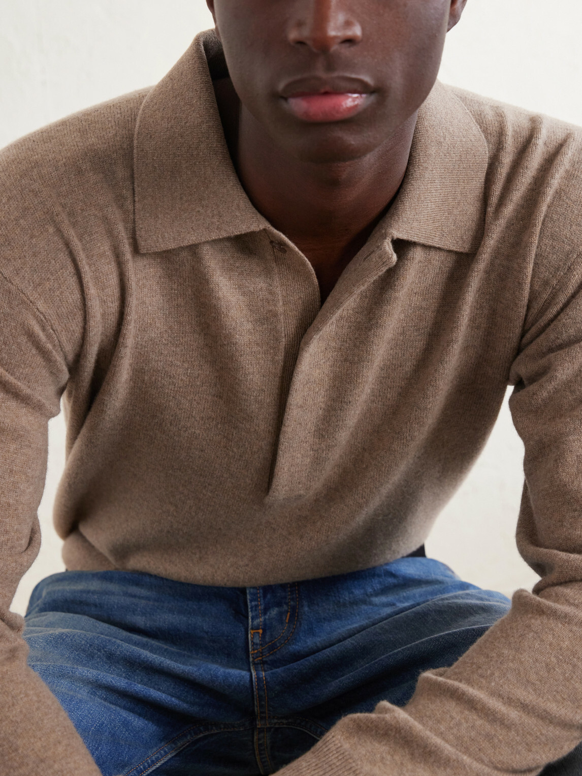 SAINT LAURENT - Wool Polo Sweater - Brown