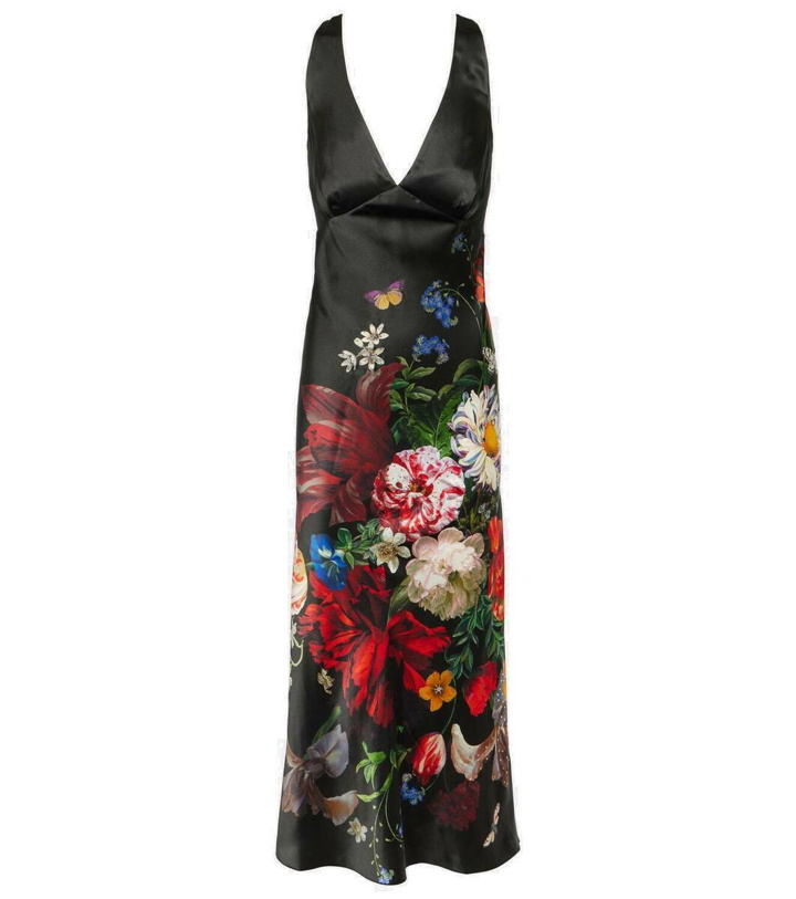 Photo: Camilla Floral silk satin midi dress