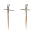 Pearls Before Swine Silver and Gold Small Two-Tone Thorn Cross Earrings