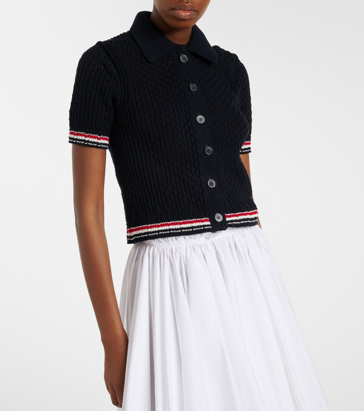 Thom Browne Pointelle cotton cardigan