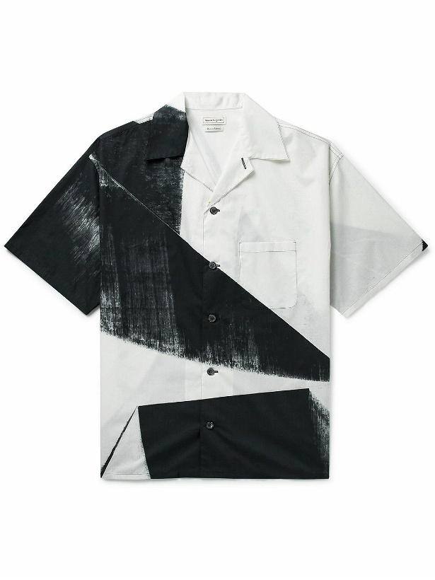 Photo: Alexander McQueen - Camp-Collar Printed Cotton-Poplin Shirt - White