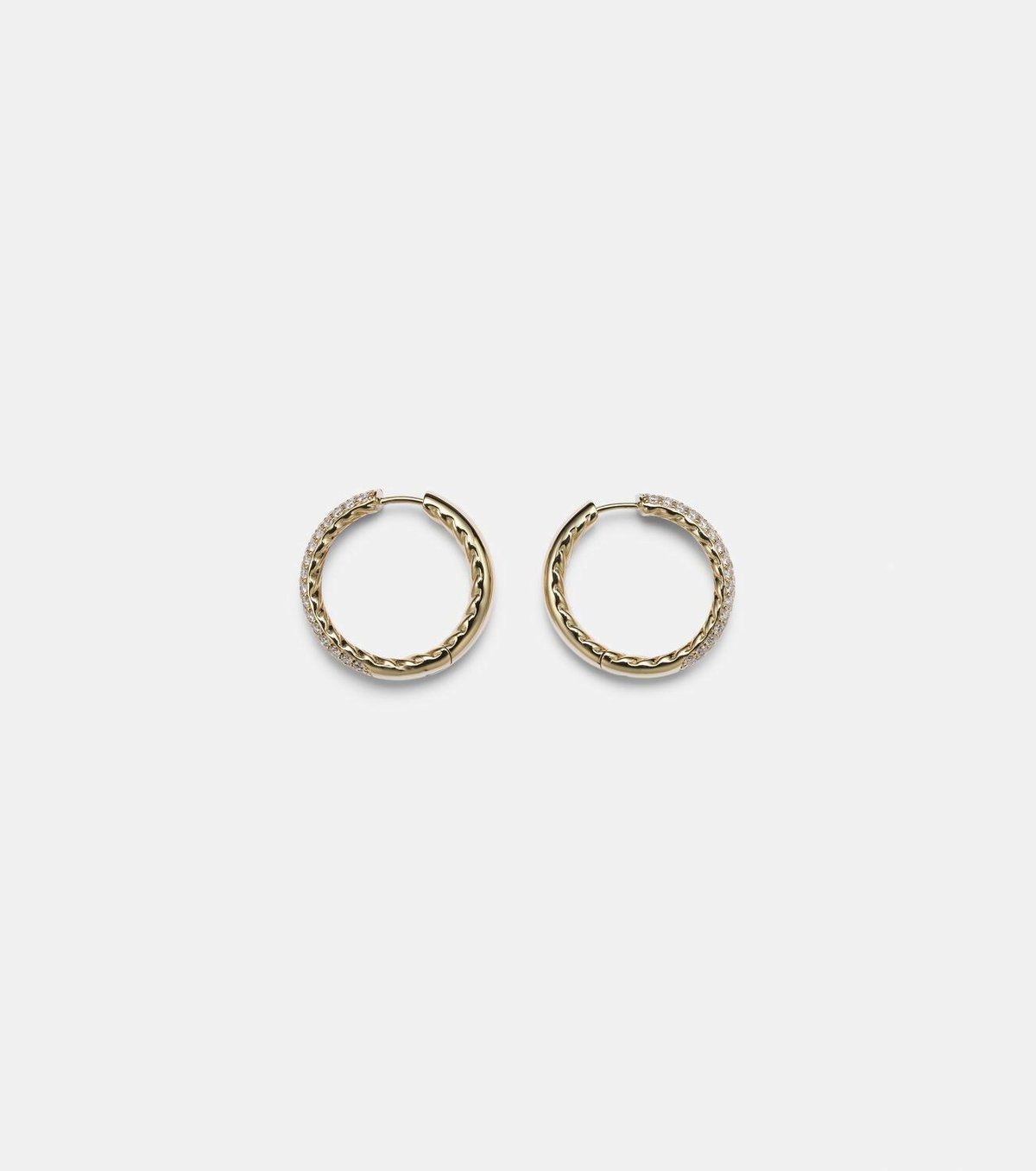 David Yurman DY Mercer® 18kt gold hoop earrings with diamonds