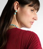 Ileana Makri 18kt gold drop earrings with turquoise and tsavorites