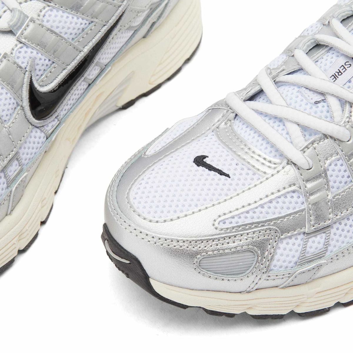 Nike P-6000 Sneaker in White/Black/Silver