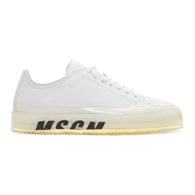 Photo: MSGM White and Off-White RBRSL Rubber Soul Edition Floating Sneakers