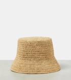 Loewe Paula's Ibiza logo raffia bucket hat