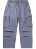Story Mfg. - Peace Wide-Leg Organic Cotton-Canvas Drawstring Cargo Trousers - Blue
