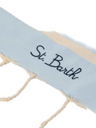 MC2 Saint Barth Cotton Beach Towel Fouta With Light Blue Striped Print