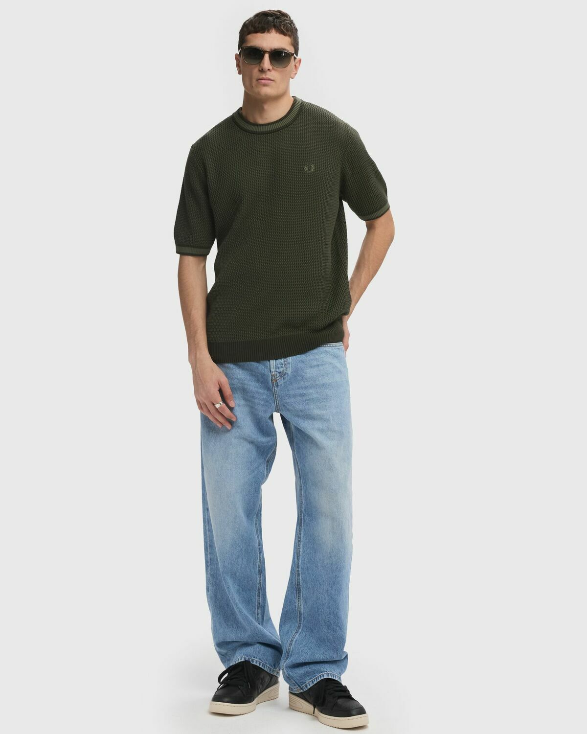 【FRED PERRY】Textured Front Knitted Shirt Fred Perry Textured Front Knitted Shirt | Shopbop