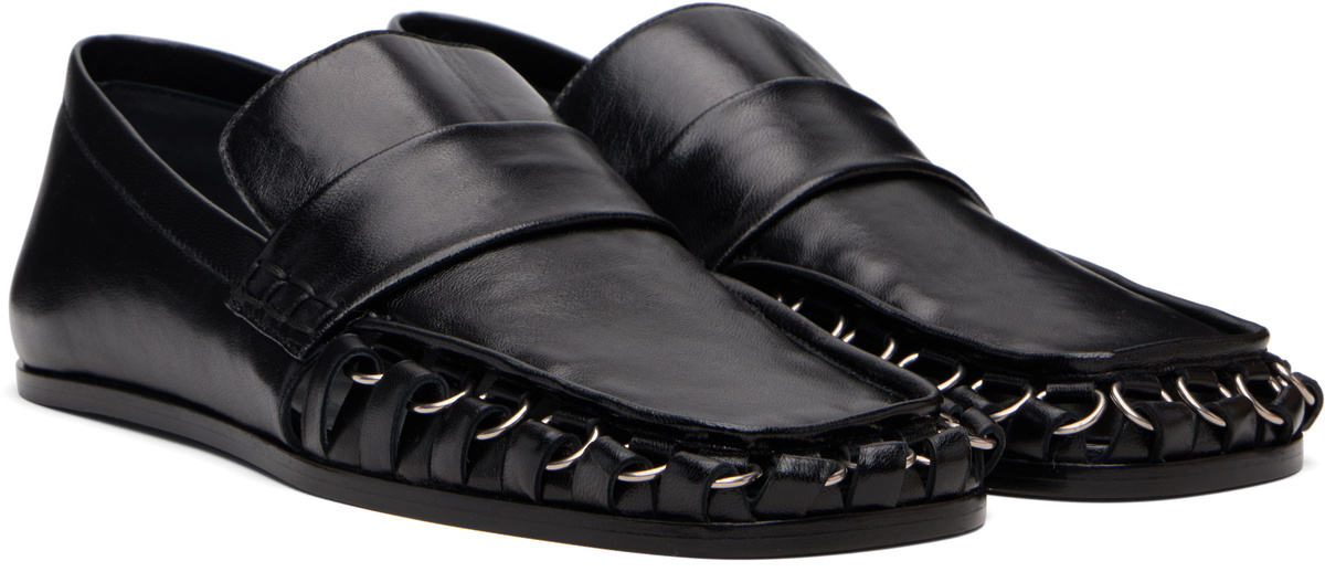 Jil Sander Black D-Ring Loafers