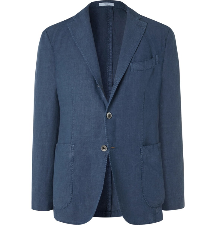 Photo: Boglioli - Unstructured Linen Suit Jacket - Blue